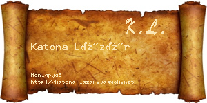 Katona Lázár névjegykártya